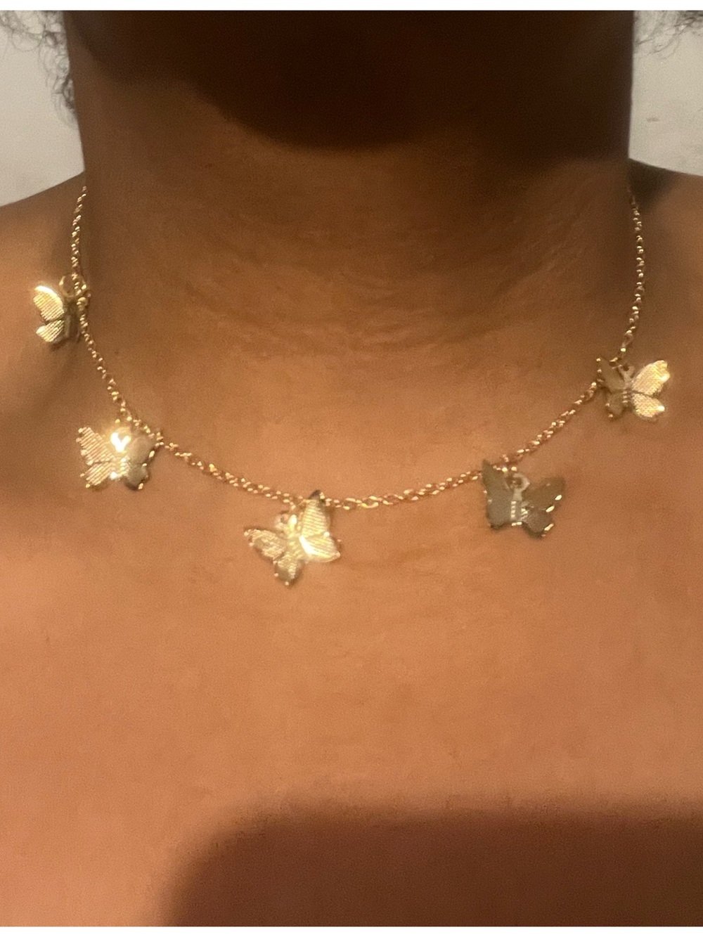 Dainty Golden Butterfly Charms on Delicate Chain Necklace NWT - Picture 5 of 5